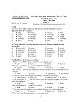 ĐỀ THI CHỌN HỌC SINH GIỎI CẤP TRƯỜNG NĂM HỌC 2010 – 2011 Môn: Tiếng Anh ppsx