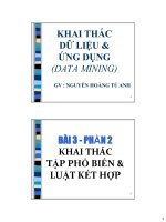 DATA MINING AND APPLICATION: BÀI TOÁN KHAI THÁC doc
