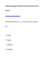 English Language Proficiency Tests-Advanced Level''''sarchiveAt the End of the Day (3) docx