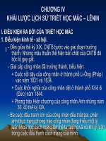 CHƯƠNG IV KHÁI LƯỢC LỊCH SỬ TRIẾT HỌC MÁC – LÊNIN potx