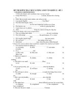 ĐỀ THI KIỂM TRA CHẤT LƯỢNG ANH VĂN KHỐI 12 - ĐỀ 1 docx