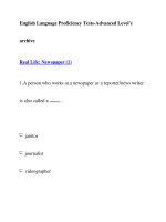 English Language Proficiency Tests-Advanced Level''''sarchiveReal Life: Newspaper (1) ppt