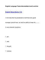 English Language Tests-Intermediate level''''s archiveEnglish Slang Idioms (112) pdf