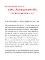 ĐẢNG LÃNH ĐẠO CAO TRÀO CÁCH MẠNG 1930 – 1931_1 ppsx