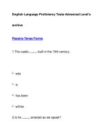 English Language Proficiency Tests-Advanced Level''''sarchivePassive Tense Forms ppsx