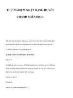 THỬ NGHIỆM NHẬN DẠNG HUYẾT THANH MIỄN DỊCH pptx