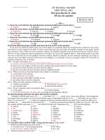 ĐỀ THI TRẮC NGHIỆM MÔN TIẾNG ANH - Mã đề thi 106 ppsx