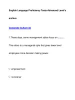 English Language Proficiency Tests-Advanced Level''''sarchiveCorporate Culture (2) pot