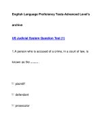 English Language Proficiency Tests-Advanced Level''''sarchiveUS Judicial System Question Test pdf