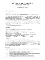 KỲ THI HSG ĐBCL LẦN THỨ 17 LONG AN - NĂM 2011 ppsx