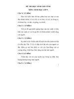 ĐỀ THI HỌC SINH GIỎI TỈNH MÔN: SINH HỌC LỚP 9 pptx