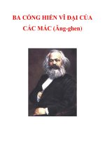 BA CỐNG HIẾN VĨ ĐẠI CỦA CÁC MÁC (Ăng-ghen) potx