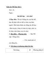 Giáo án Thể dục lớp 4 - Tiết: 26. Ngày: bài thể dục - trò chơi pdf