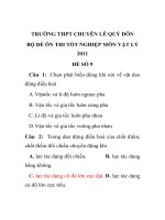 BỘ ĐỀ ÔN THI TỐT NGHIỆPTRƯỜNG THPT CHUYÊN LÊ QUÝ ĐÔN MÔN VẬT LÝ - ĐỀ SỐ 9 ppt