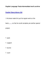 English Language Tests-Intermediate level''''s archiveEnglish Slang Idioms (30) pot