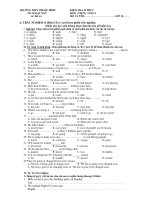 KIỂM TRA 45 PHÚT MÔN : TIẾNG ANH 12 ppsx