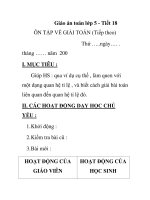 Giáo án toán lớp 5 - Tiết 18 ÔN TẬP VỀ GIẢI TOÁN (Tiếp theo) T doc