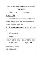 Giáo án toán lớp 5 - Tiết 37 : SO SÁNH SỐ THẬP PHÂN pot