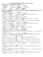 KỲ KIỂM TRA HỌC KỲ I MÔN ANH VĂN – ĐỀ 15 ppt