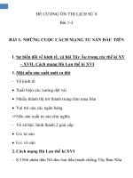 ĐỀ CƯƠNG ÔN THI LỊCH SỬ 8 Bài 1-2 ppt