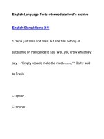 English Language Tests-Intermediate level''''s archiveEnglish Slang Idioms (64) ppt