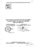 Báo cáo dự án áp dụng sản xuất sạch hơn vào hoạt động của nhà máy chế biến thủy sản Tiến Đạt