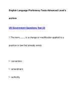 English Language Proficiency Tests-Advanced Level''''sarchiveUS Government Questions Test pptx
