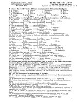 Các đề tuyển sinh vào 10 có cấu trúc và đáp án hay