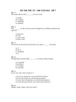 ĐỀ THI THỬ TN – ĐH NĂM 2011 - ĐÊ 7 pdf