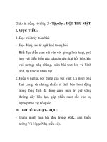 Giáo án tiếng việt lớp 5 - Tập đọc: HỘP THU MẬT ppt