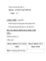 Giáo án toán học lớp 5 Bài 82 : LUYỆN TẬP CHUNG ppsx