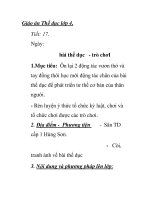 Giáo án Thể dục lớp 4 -Tiết: bài thể dục - trò chơI ppsx