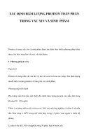 XÁC ĐỊNH HÀM LƯỢNG PROTEIN TOÀN PHẦN TRONG VẮC XIN VÀ SINH PHẨM potx