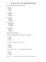 ĐỀ THI VÀ ĐÁP ÁN KÝ THI THỬ ĐH NĂM 2011 doc