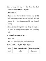 Giáo án tiếng việt lớp 5 - Tập làm văn: LẬP CHƯƠNG TRÌNH HOẠT ĐỘNG ppsx