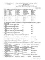 ĐỀ THI CHỌN HỌC SINH GIỎI LỚP 12 NĂM HỌC 2010-2011 Môn TIẾNG ANH - Mã đề: 210 ppsx