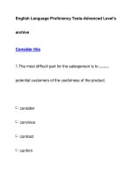 English Language Proficiency Tests-Advanced Level''''sarchiveConsider ppsx