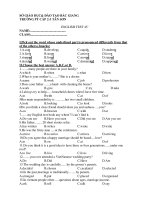 ƠN ENGLISH TEST 45’ - TRƯỜNG PT CẤP 2-3 TÂN SƠN ppsx