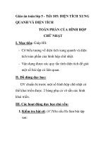 Giáo án toán lớp 5 - Tiết 105: DIỆN TÍCH XUNG QUANH VÀ DIỆN TÍCH TOÀN PHẦN CỦA HÌNH HỘP CHỮ NHẬT pptx