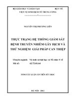 tóm tắt luạn án thực trạng hệ thống giám sát bệnh truyền nhiễm gây dịch và thử nghiệm giải pháp can thiệp