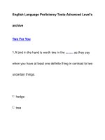 English Language Proficiency Tests-Advanced Level''''sarchiveTwo For You pps
