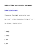English Language Tests-Intermediate level''''s archiveEnglish Slang Idioms (21) pdf