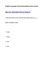 English Language Tests-Intermediate level''''s archiveReal Life: Using Body Parts as Verbs (3) ppt