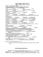 ĐỀ THI HỌC SINH GIỎI 12 MÔN : TIẾNG ANH - LẦN II pptx