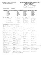 ĐỀ THI CHỌN ĐỘI TUYỂN HỌC SINH GIỎI LỚP 12 Môn Thi: Tiếng anh 12 doc