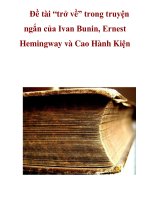 Đề tài “trở về” trong truyện ngắn của Ivan Bunin, Ernest Hemingway và Cao Hành Kiện pot