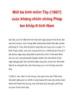 Mất ba tỉnh miền Tây (1867) cuộc kháng chiến chống Pháp lan khắp 6 tỉnh Nam ppt