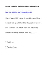English Language Tests-Intermediate level''''s archiveReal Life: Vehicles and Transportation (5) ppt