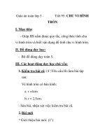 Giáo án toán lớp 5 - Tiết 95: CHU VI HÌNH TRÒN ppt