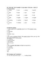 KỲ THI THỬ TỐT NGHIỆP VÀ ĐẠI HỌC NĂM 2011 - TEST 27 pps